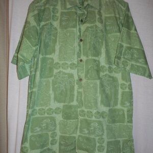 Go Barefoot Hawaiian Shirt MADE in USA Sz M